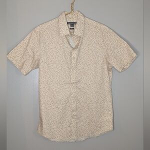 Michael Kors Men's Tan Patterned Button Down Shirt